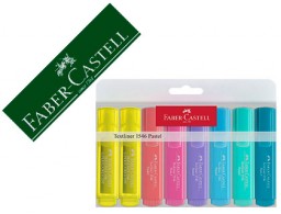 8 marcadores fluorescentes Faber 1546 colores pastel surtidos